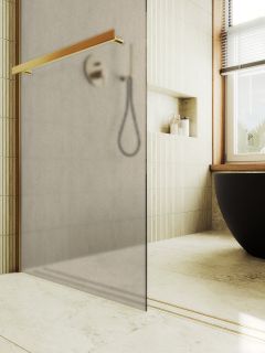 Душевая перегородка MaybahGlass MGD-728-3ш 79см золото